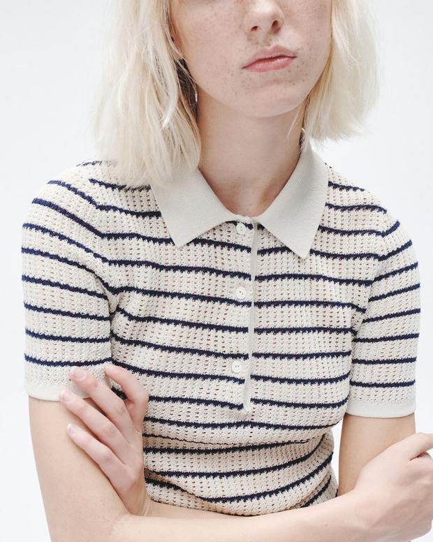 Viola Striped Cotton Polo image number 6