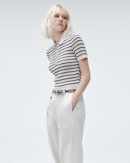 Viola Striped Cotton Polo image number 7