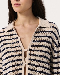 Khloe Striped Open-Knit Cardigan - Ivory | rag & bone Khloe Striped Open-Knit Cardigan - Ivory | rag & bone