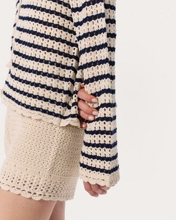 Khloe Striped Open-Knit Cardigan - Ivory | rag & bone Khloe Striped Open-Knit Cardigan - Ivory | rag & bone