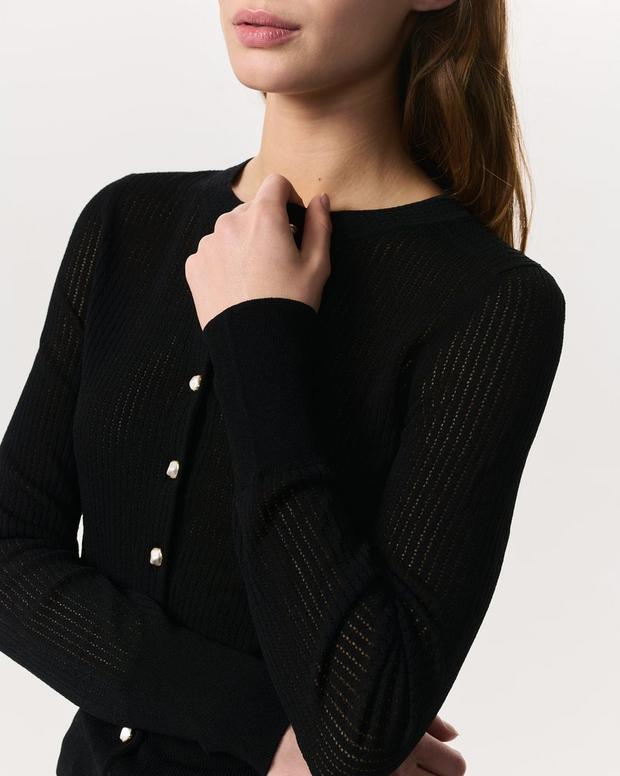 Molly Open-Knit Cardigan - Black | rag & bone Molly Open-Knit Cardigan - Black | rag & bone