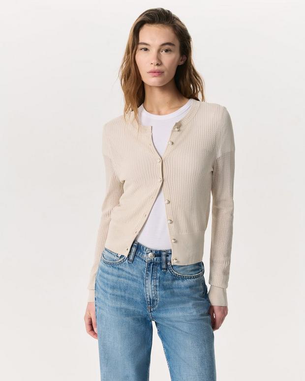 Molly Open-Knit Cardigan - Light Taupe | rag & bone Molly Open-Knit Cardigan - Light Taupe | rag & bone
