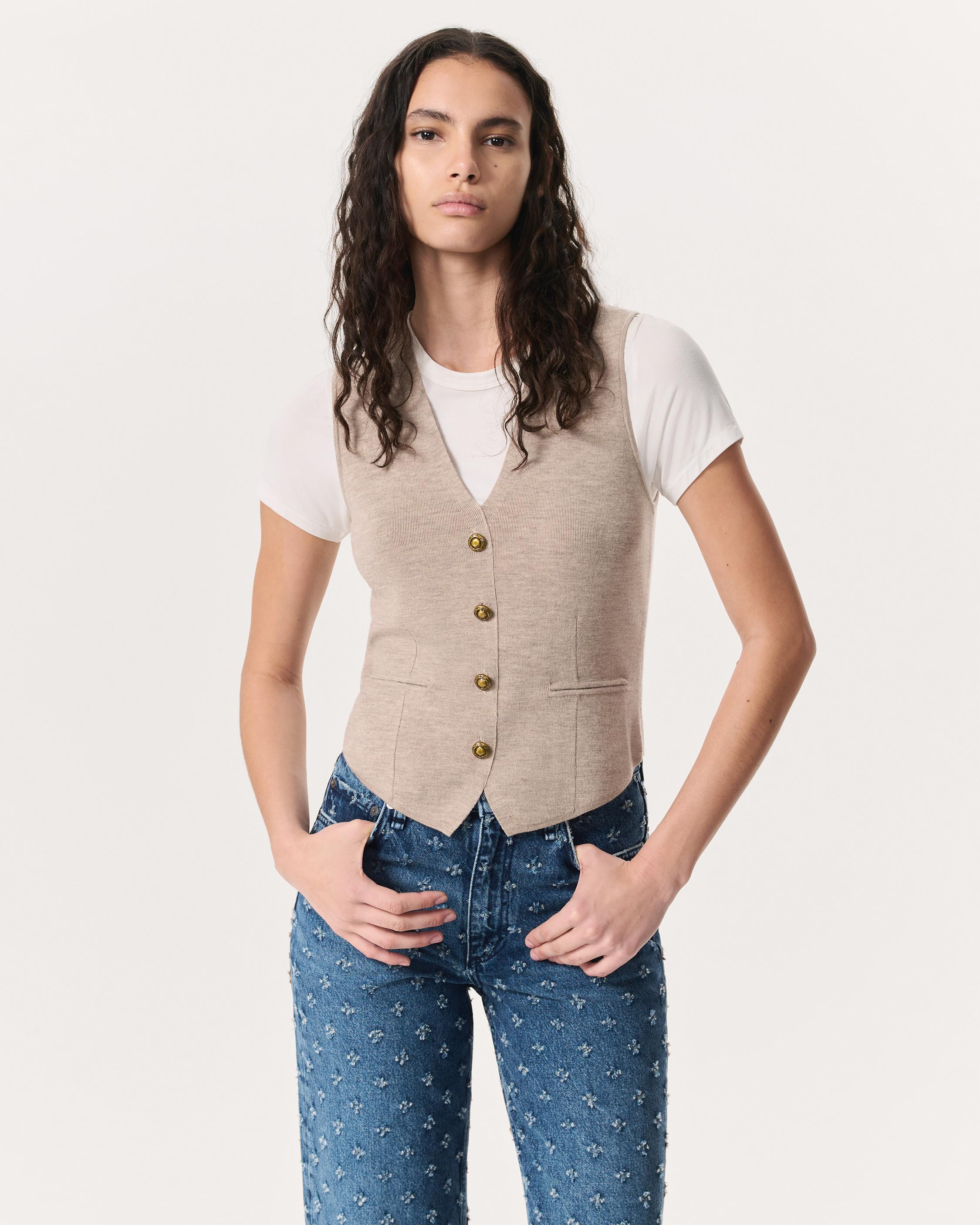 Ella Merino Wool-Blend Sweater Vest - image 3