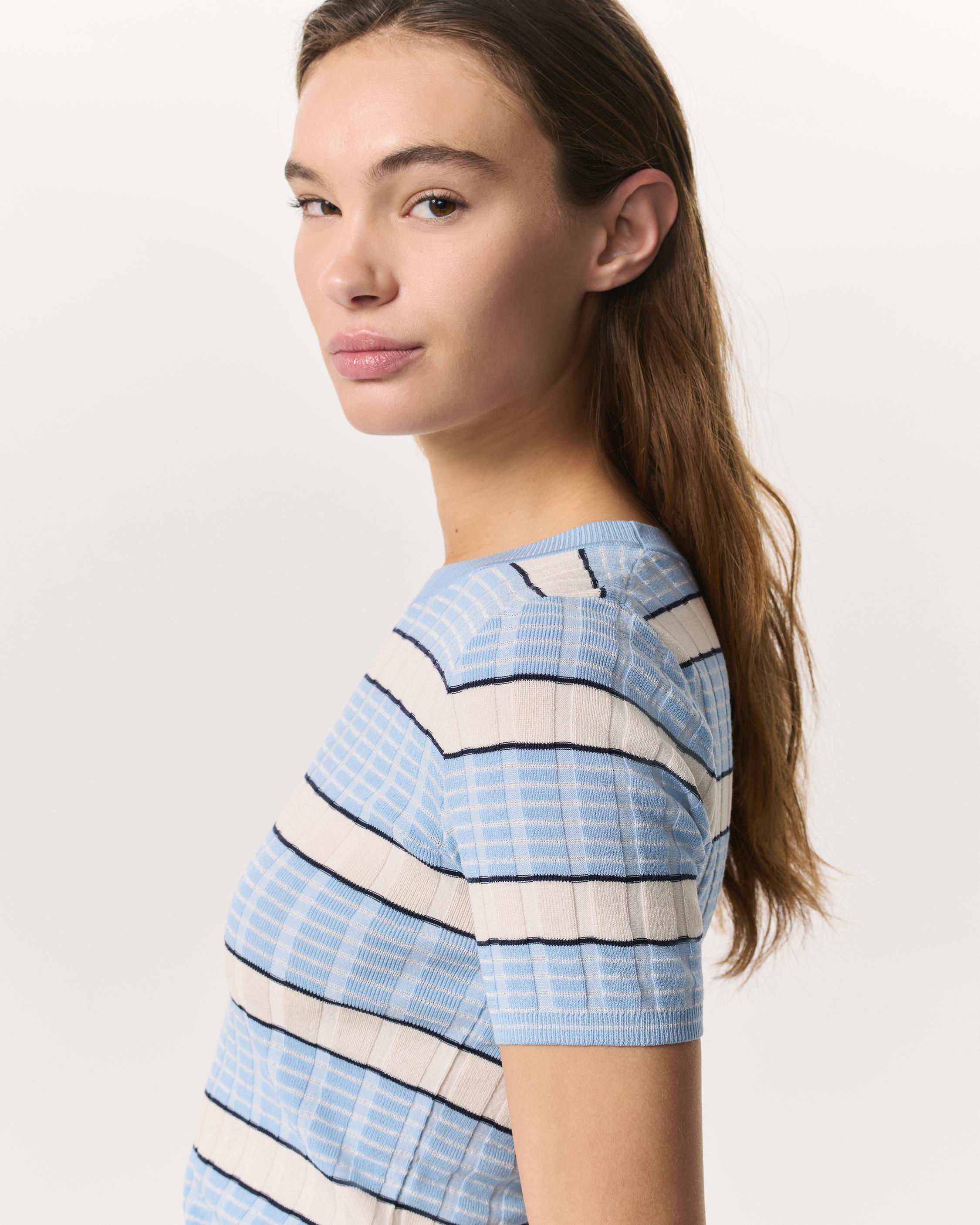 Eloise Striped Short-Sleeve Sweater - image 3