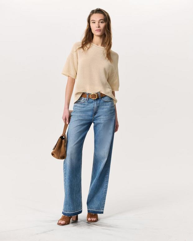 Zoey Oversized Open-Knit Tee - Beige | rag & bone Zoey Oversized Open-Knit Tee - Beige | rag & bone