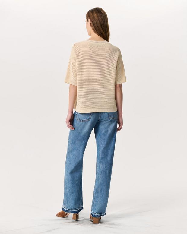 Zoey Oversized Open-Knit Tee - Beige | rag & bone Zoey Oversized Open-Knit Tee - Beige | rag & bone