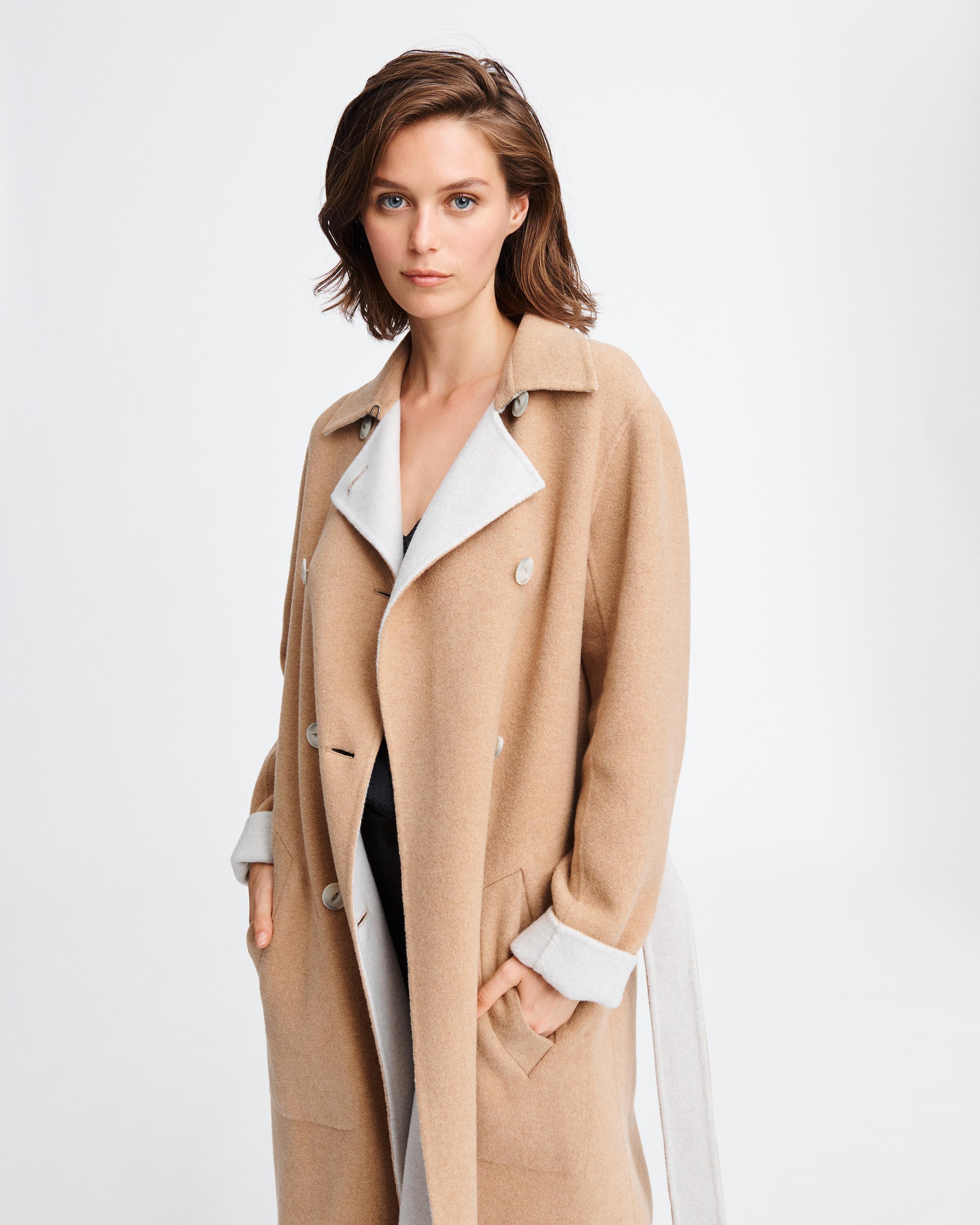 Rach Reversible Plaid Car Coat in Grey | rag & bone