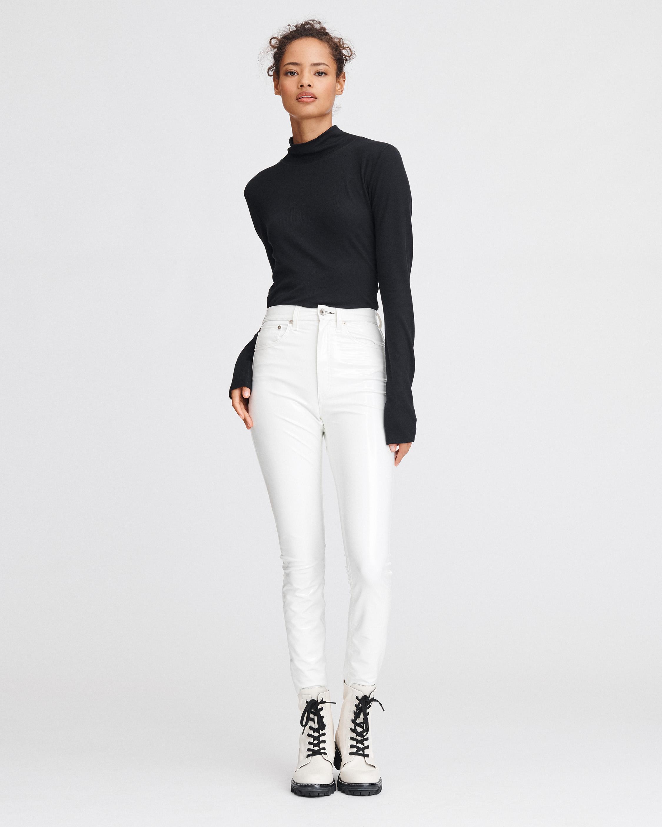 Rag and bone high rise 2024 vinyl skinny