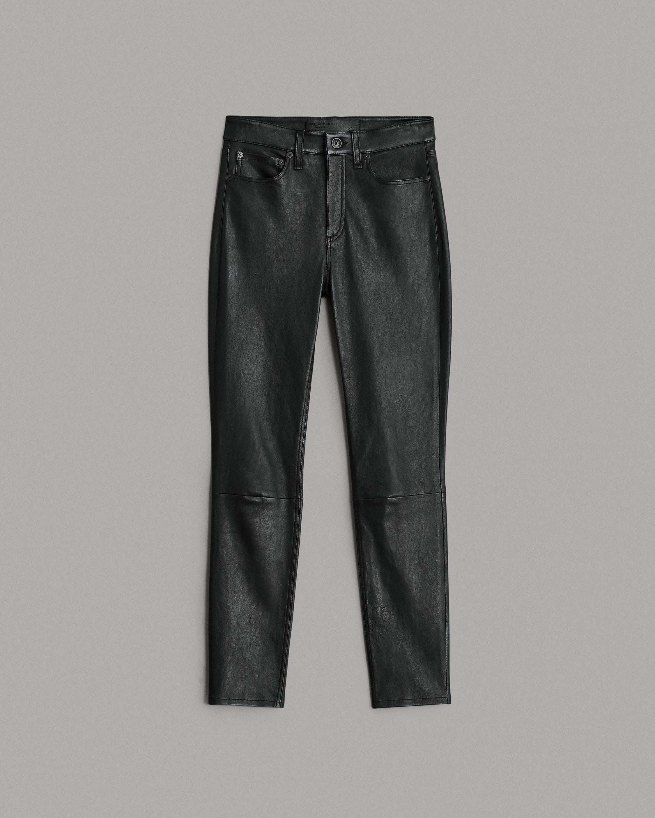 Rag and Bone Rag Bonejean The Skinny Leather Jeans Black, $990