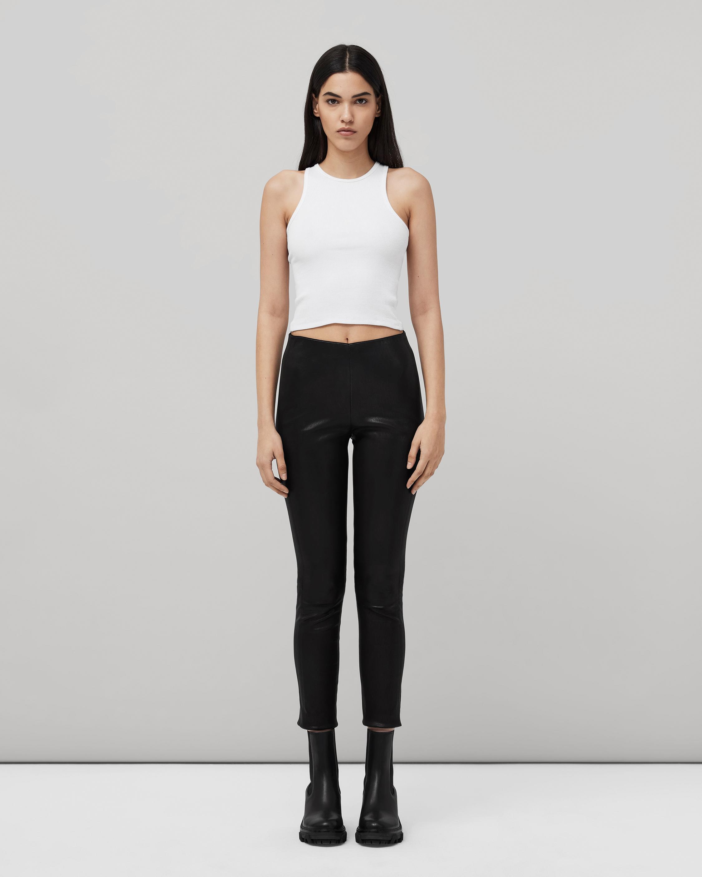 Simone Leather Pants for Women in Black