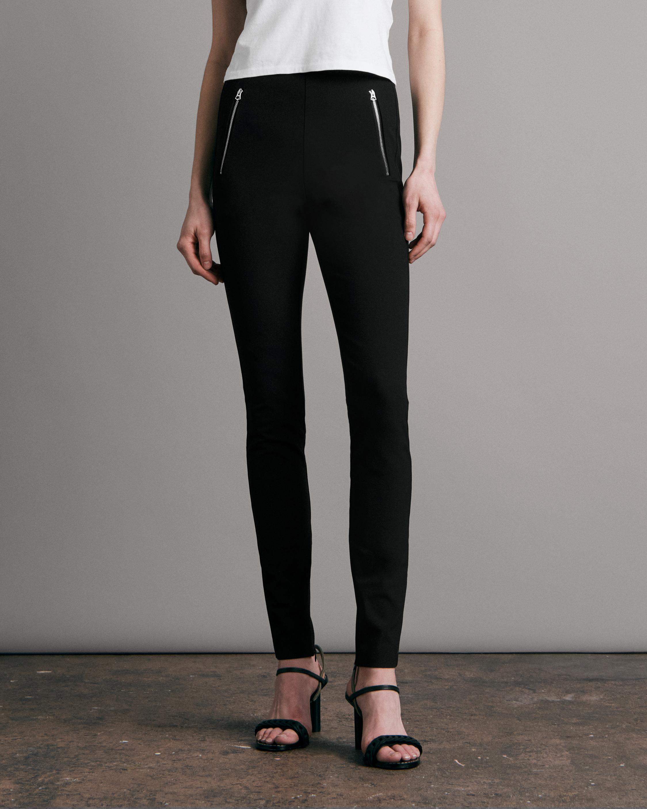 Simone Sport Pants with Ankle Zipper in Black