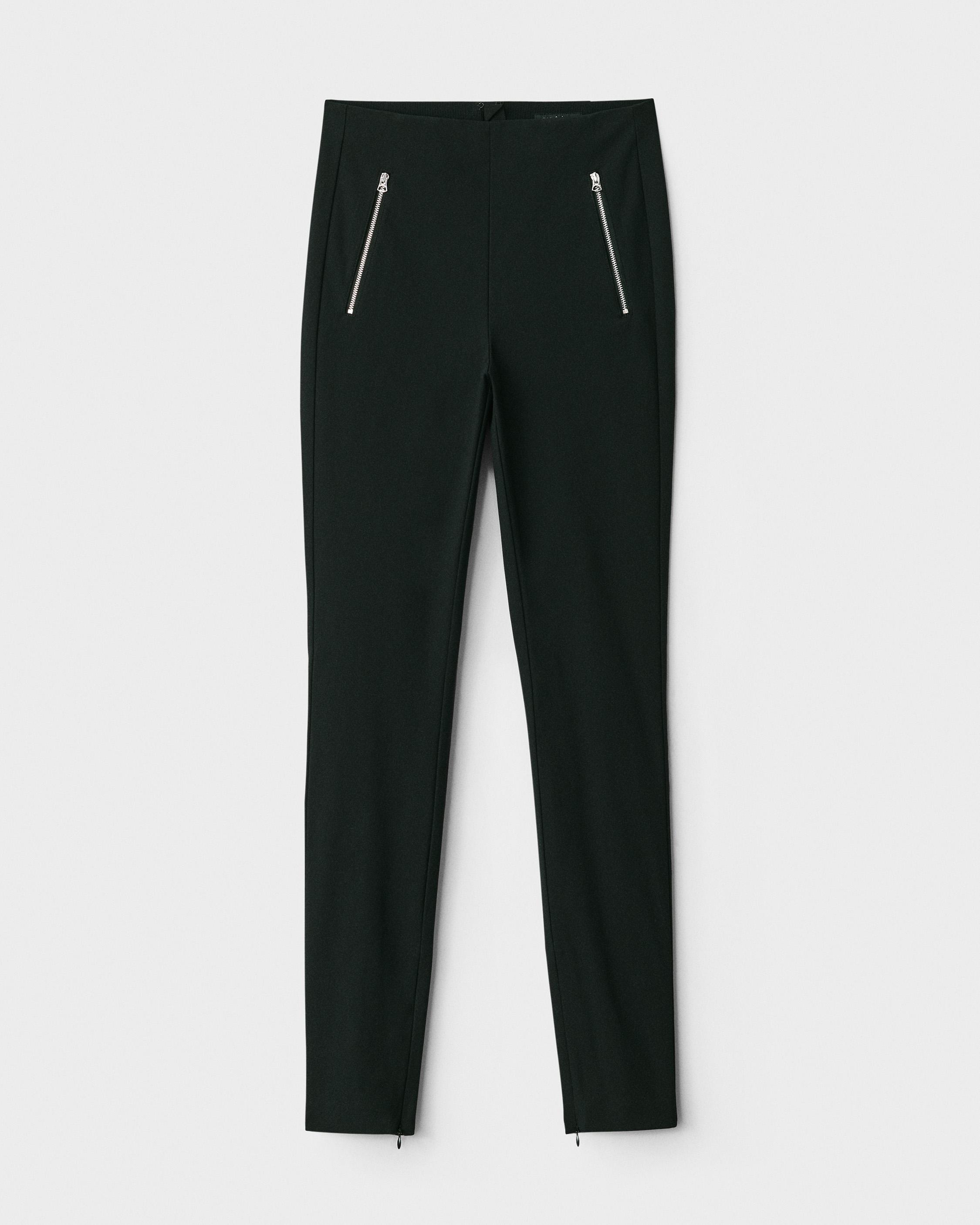 Simone Sport Pants with Ankle Zipper in Black