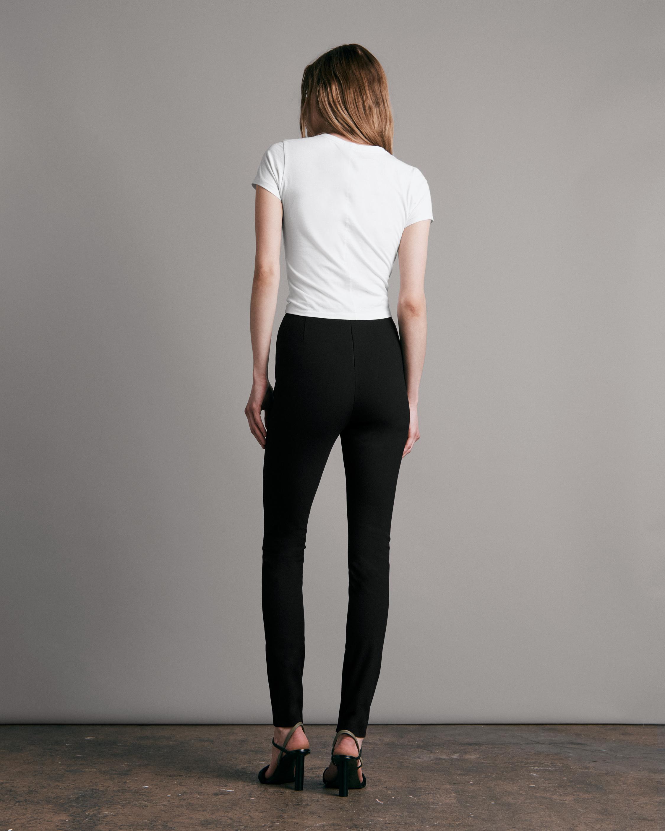 Simone Sport Pants with Ankle Zipper in Black