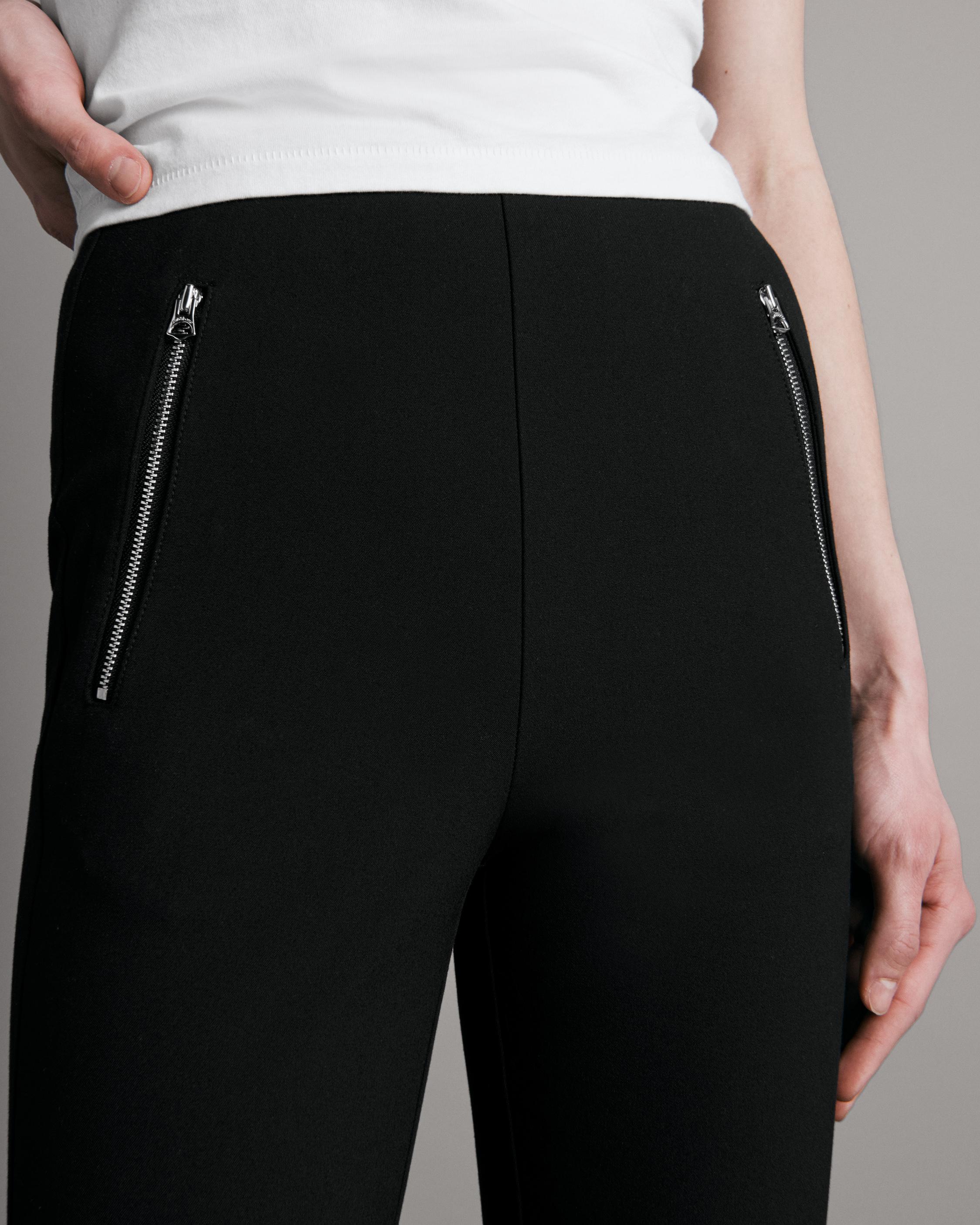 Simone Sport Pants with Ankle Zipper in Black