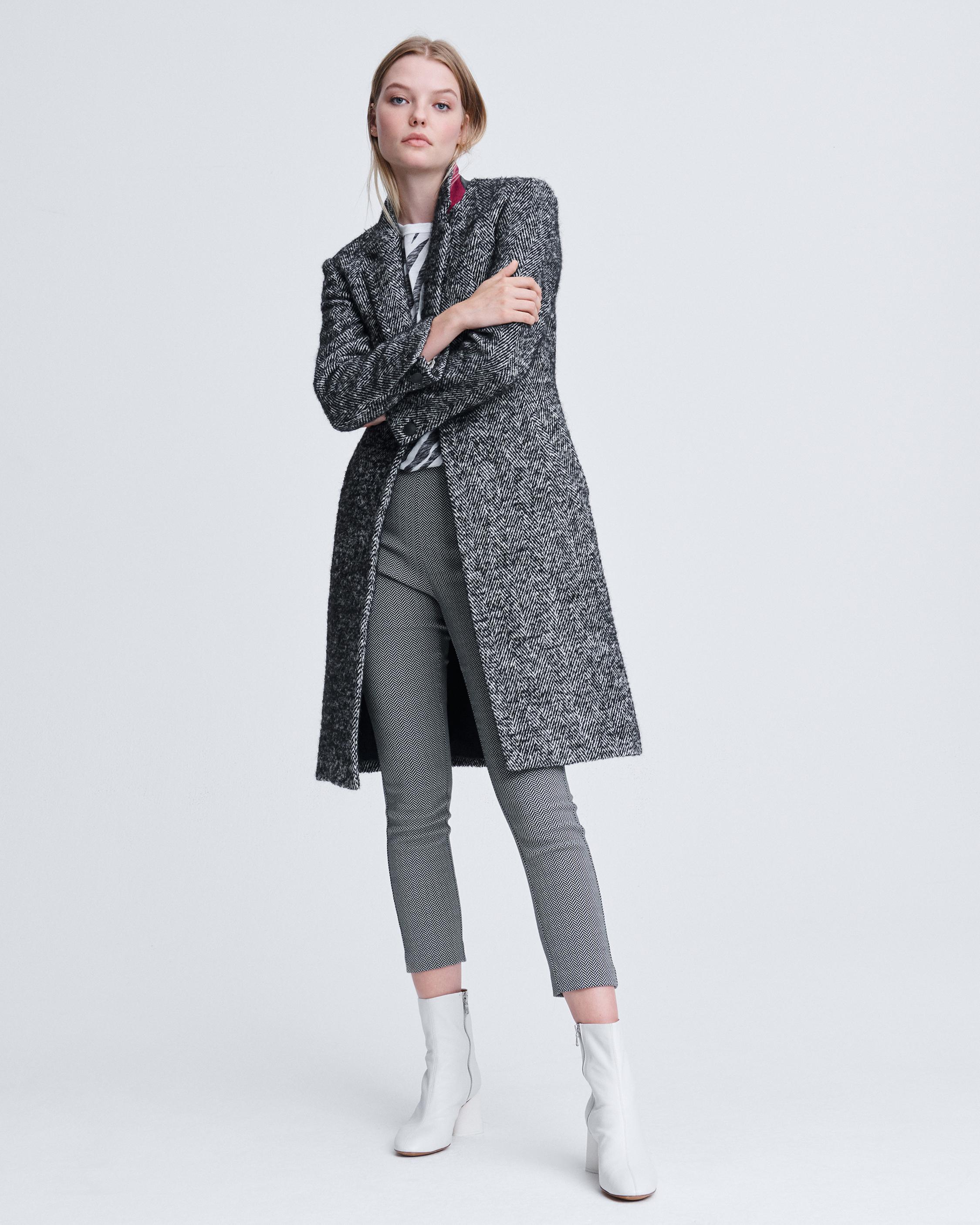 Black herringbone coat store womens