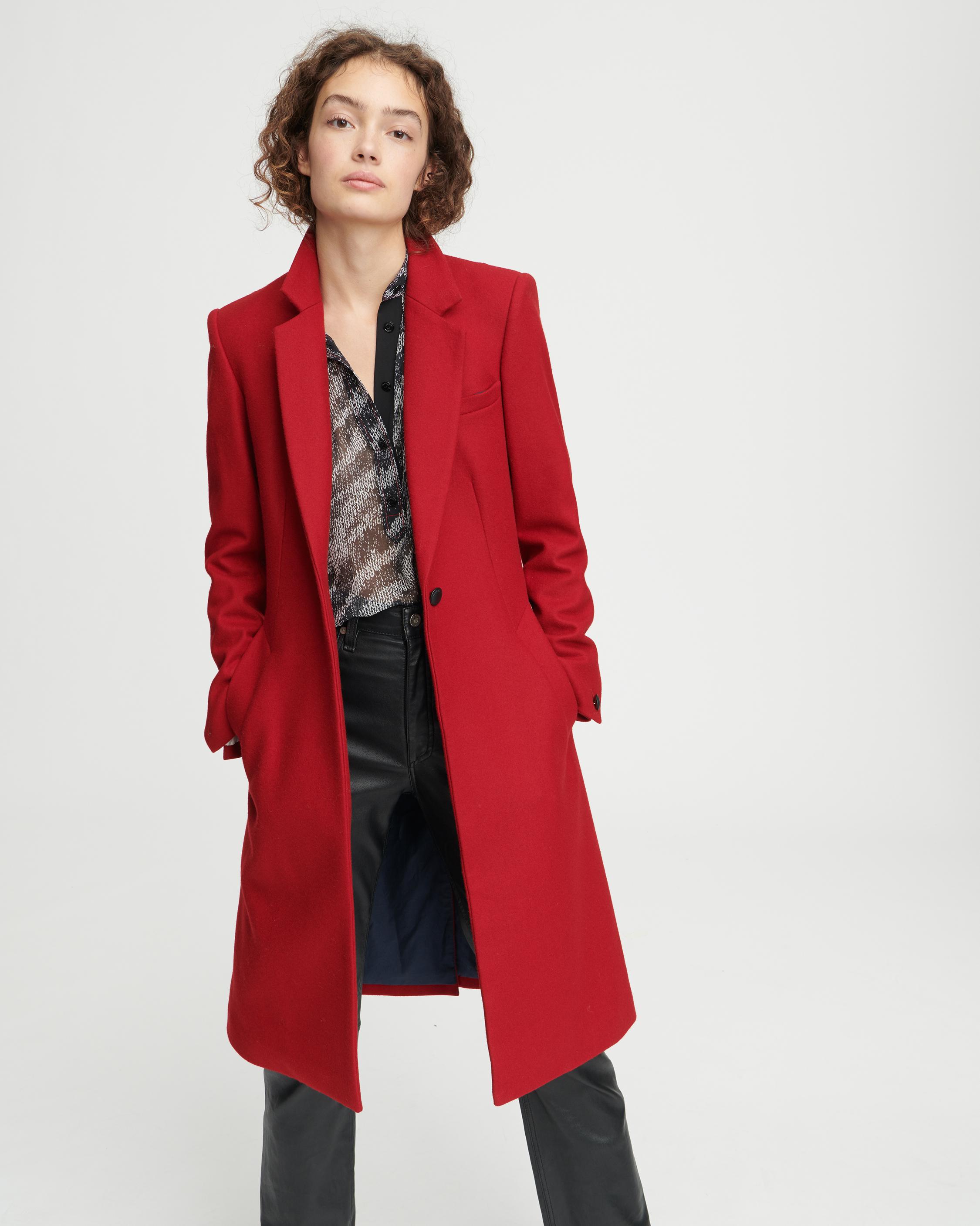 Zara red masculine outlet coat