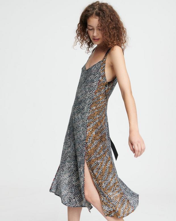 Colette Zebra Floral Print Silk Slip Dress | rag & bone
