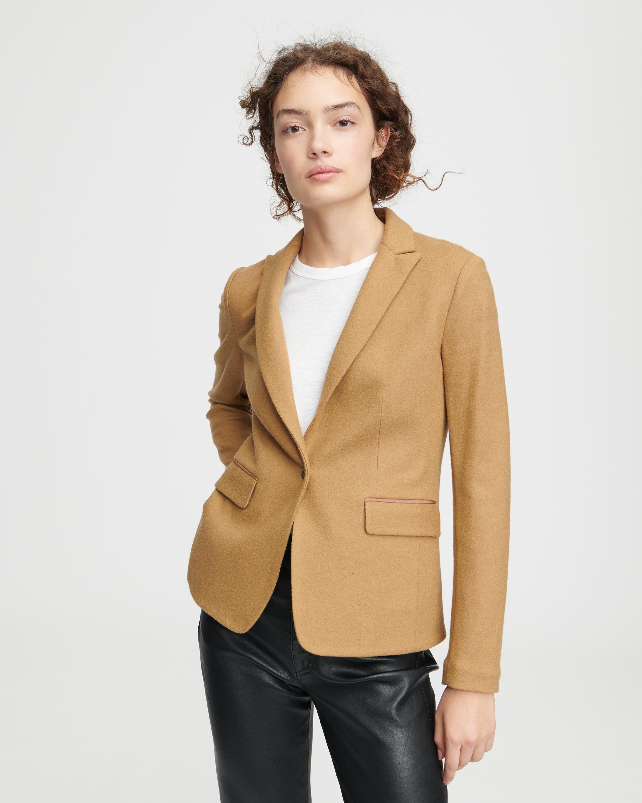 Camel blazer women sale