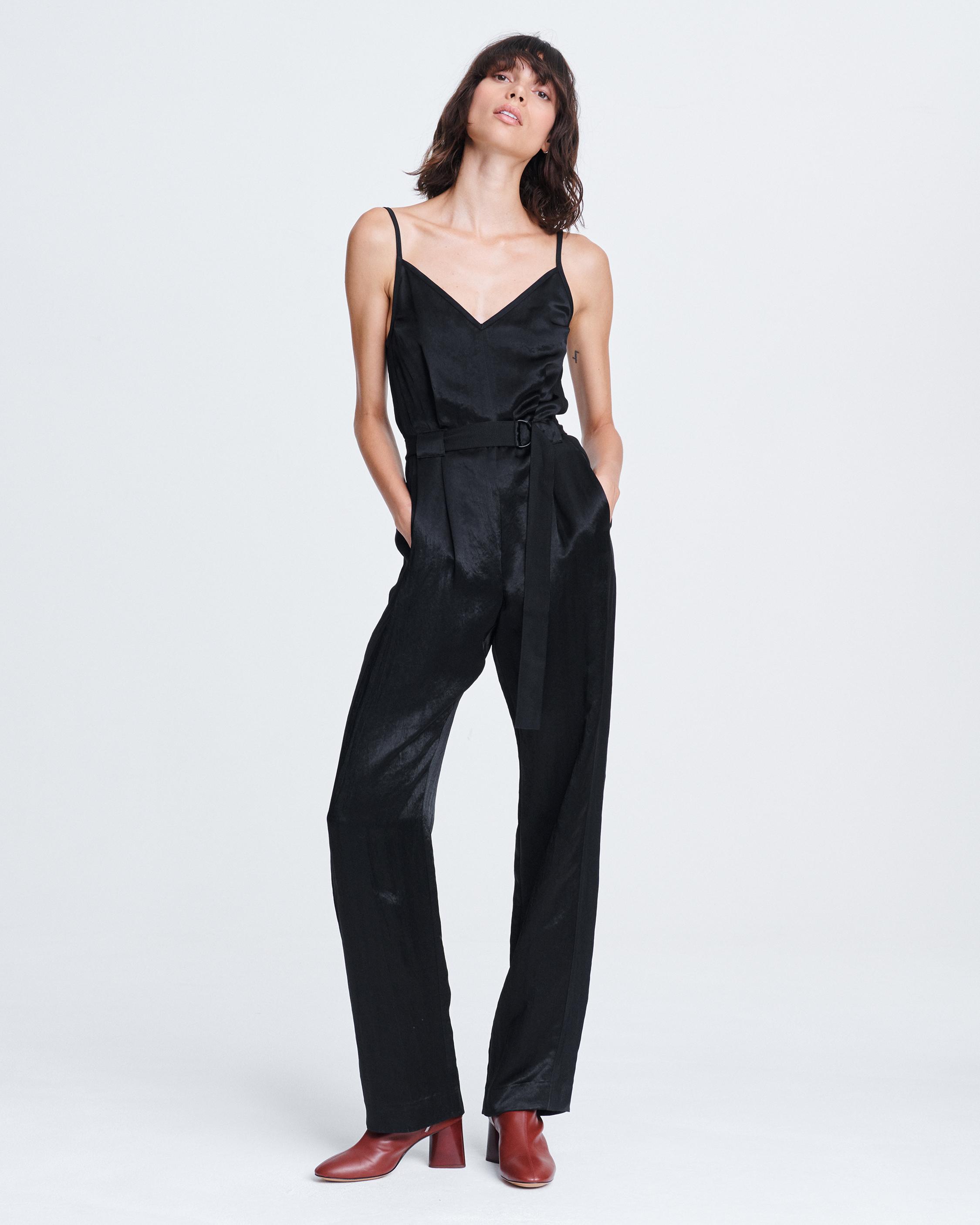 Rochelle Satin Black Jumpsuit rag bone