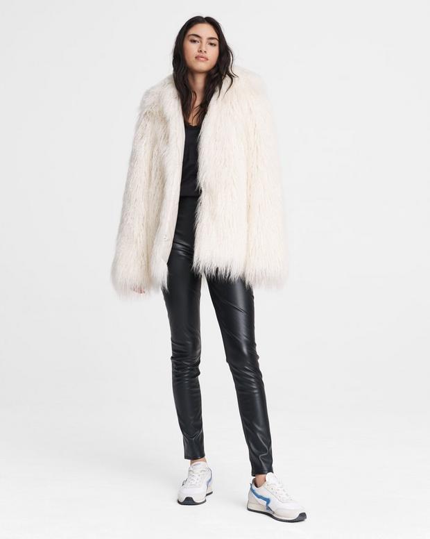 Adelyn Mongolian Faux Fur Reversible Coat - Ecru | rag & bone Adelyn Mongolian Faux Fur Reversible Coat - Ecru | rag & bone