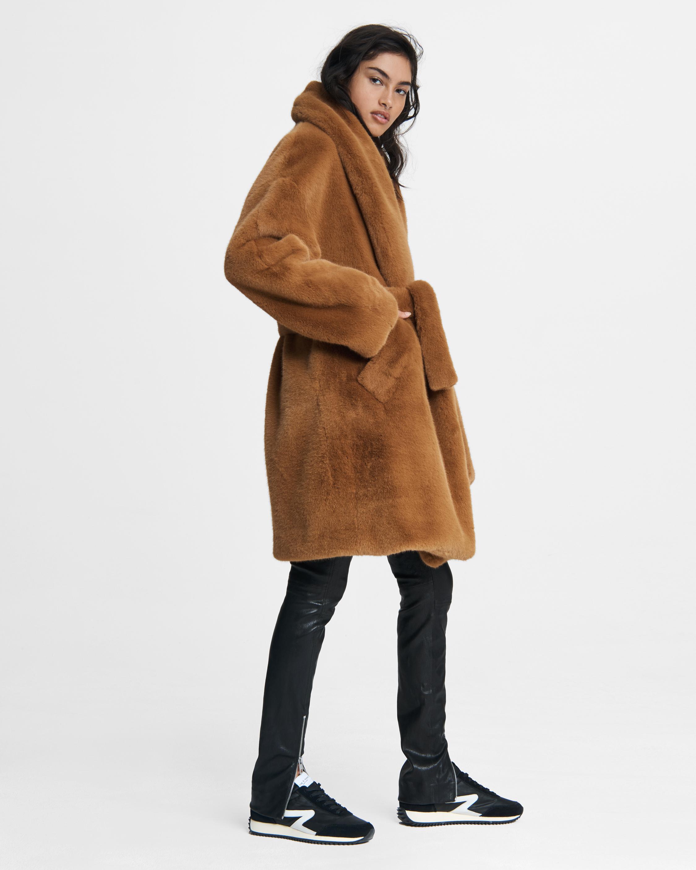 Bijou Faux Fur Coat Camel rag bone