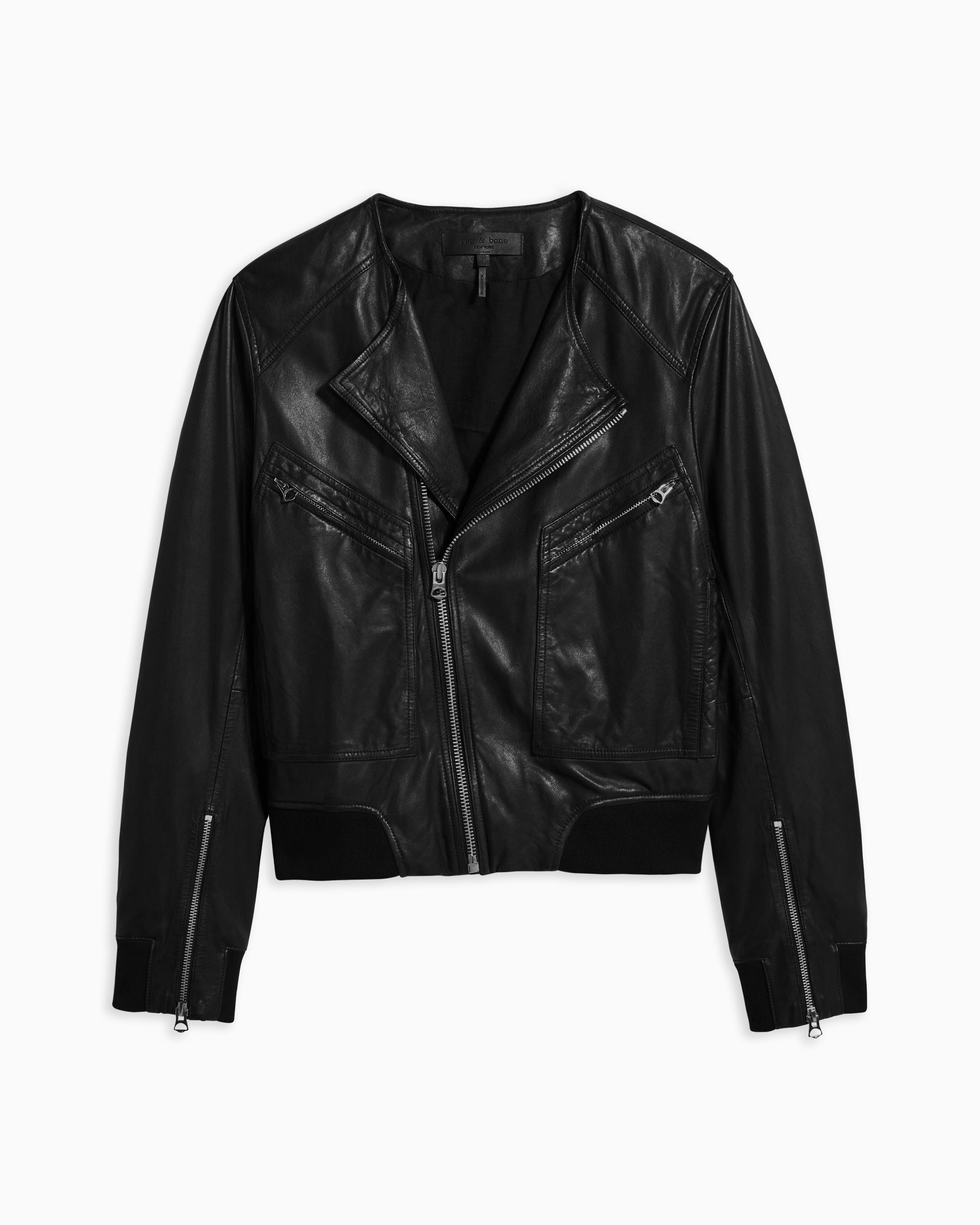 Rag and bone deals leather bomber jacket