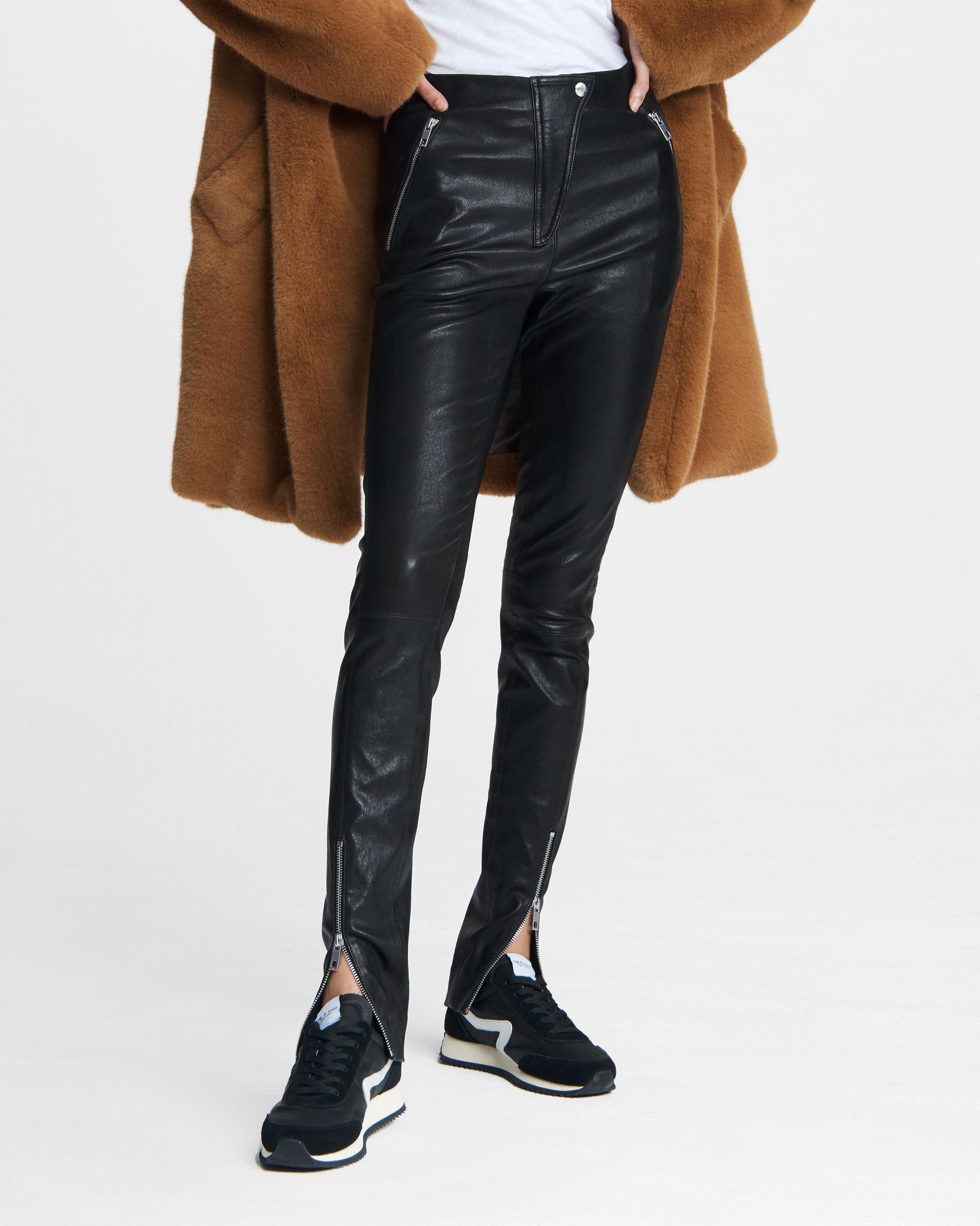 Simone Leather Pants for Women in Black