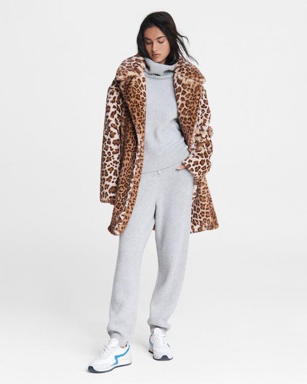 Emma Faux Fur Leopard Coat image number 2
