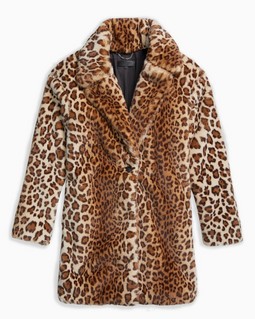 Emma Faux Fur Leopard Coat image number 6