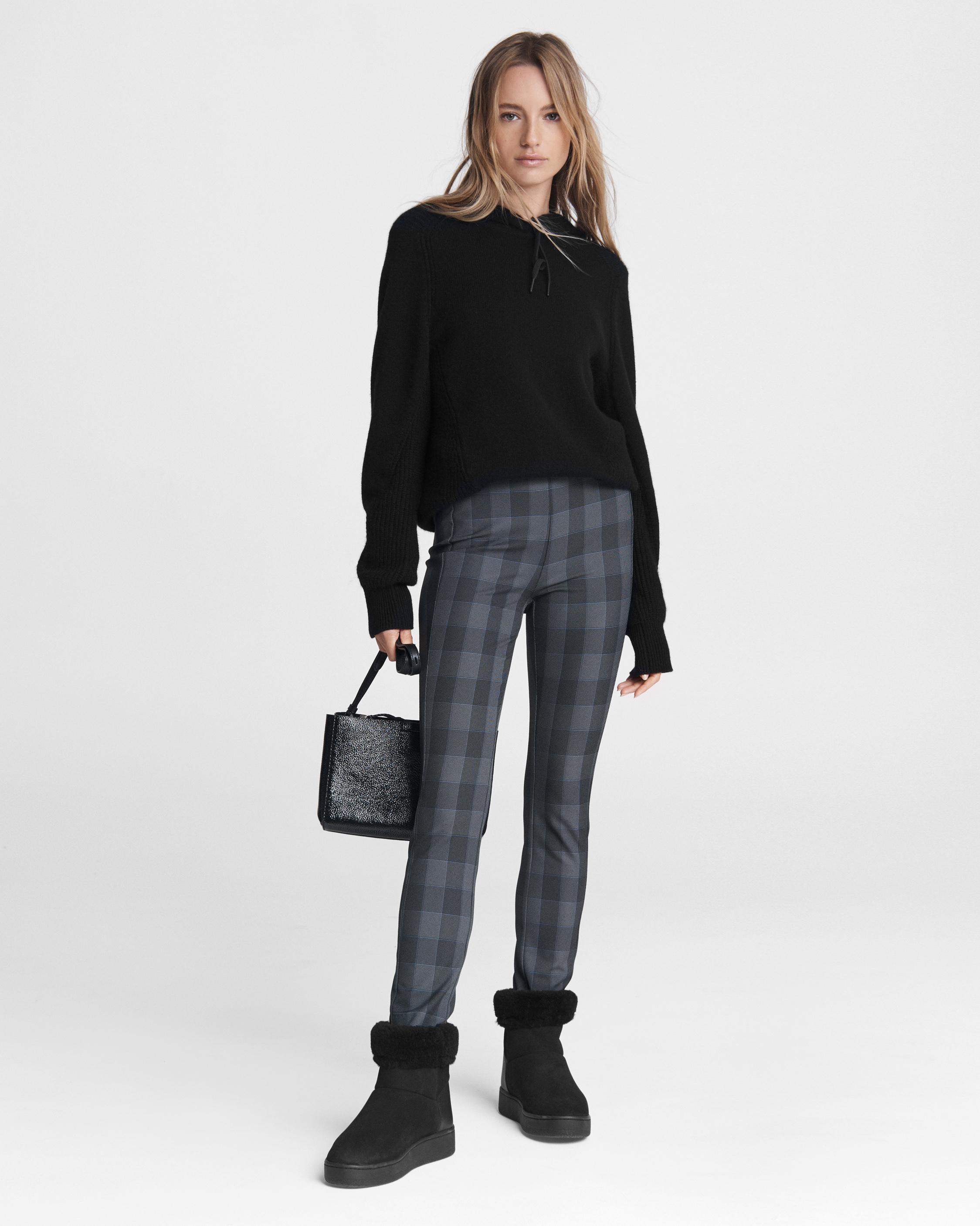 Simone Pant - Plaid Stretch - Charcl Multi