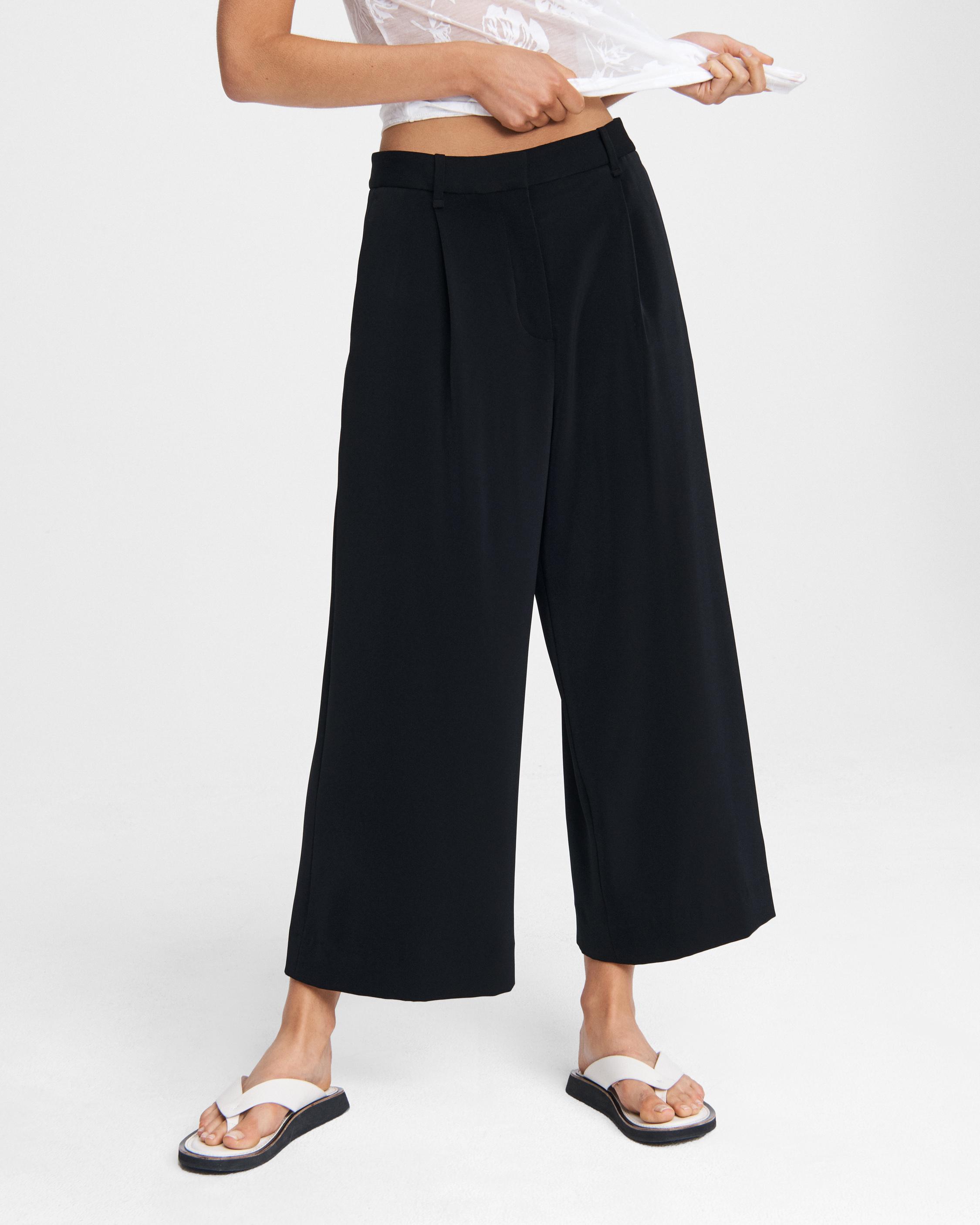 Black Relaxed Fit Culotte Trousers