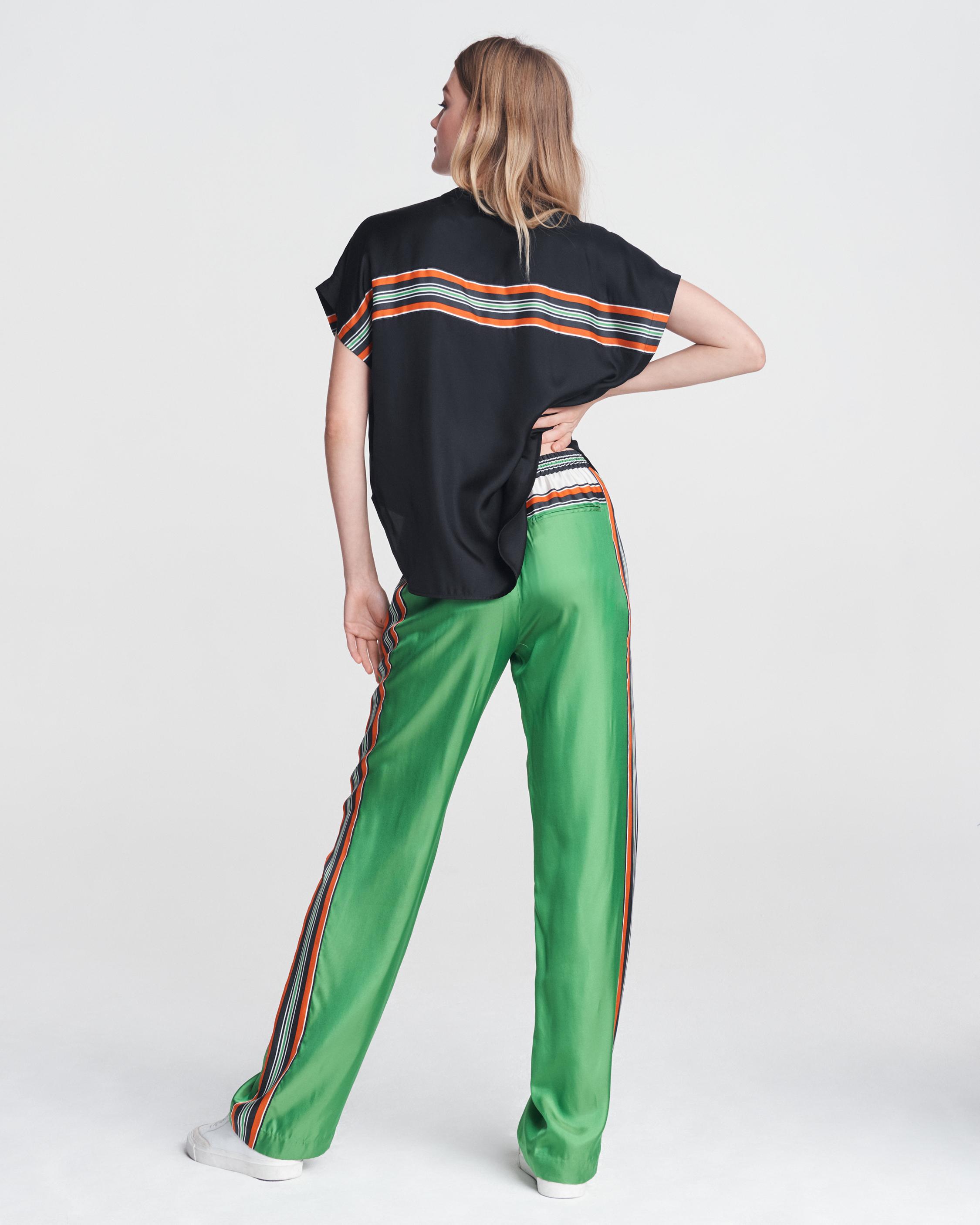 Isadora Silk Blend Green Track Pants | rag & bone