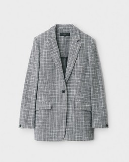 Ames Deconstructed Check Cotton Blazer image number 2