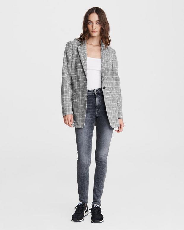 Ames Deconstructed Check Cotton Blazer image number 3