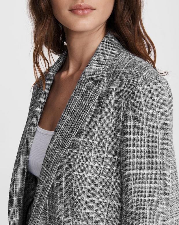 Ames Deconstructed Check Cotton Blazer image number 6