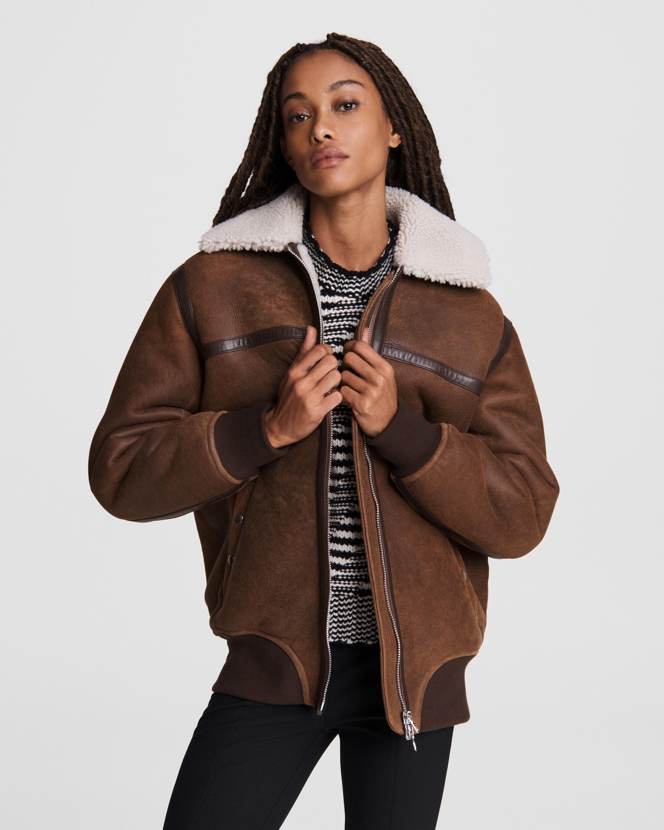 Tyne Shearling Flight Bomber rag bone