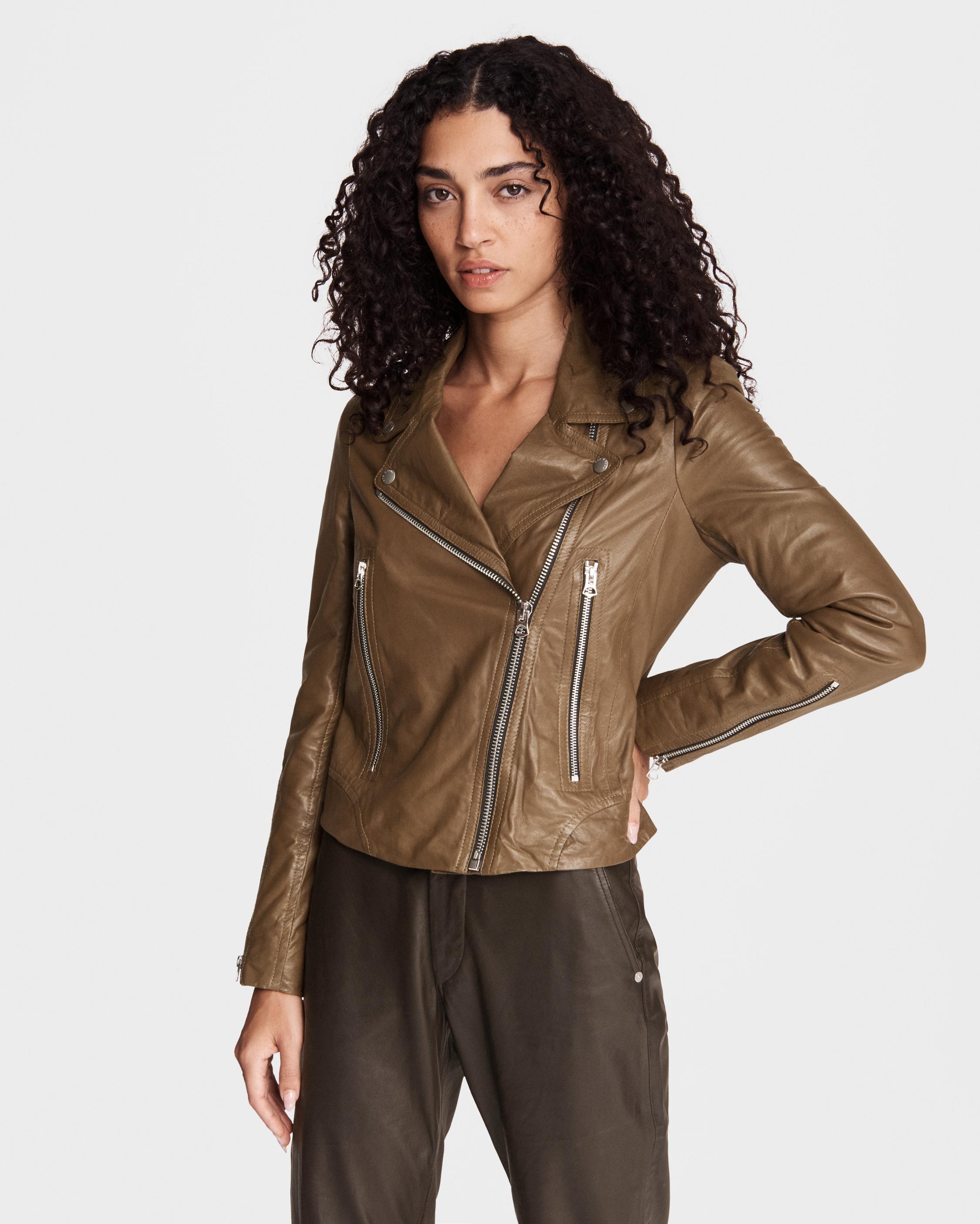 Mack Leather Moto Jacket for Women