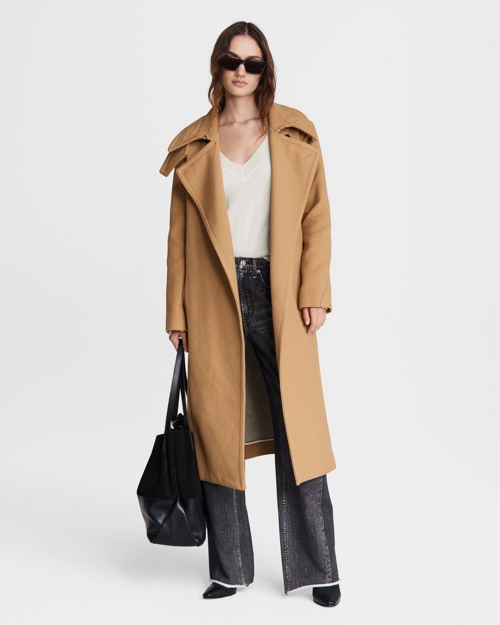Amber Wool Blend Trench