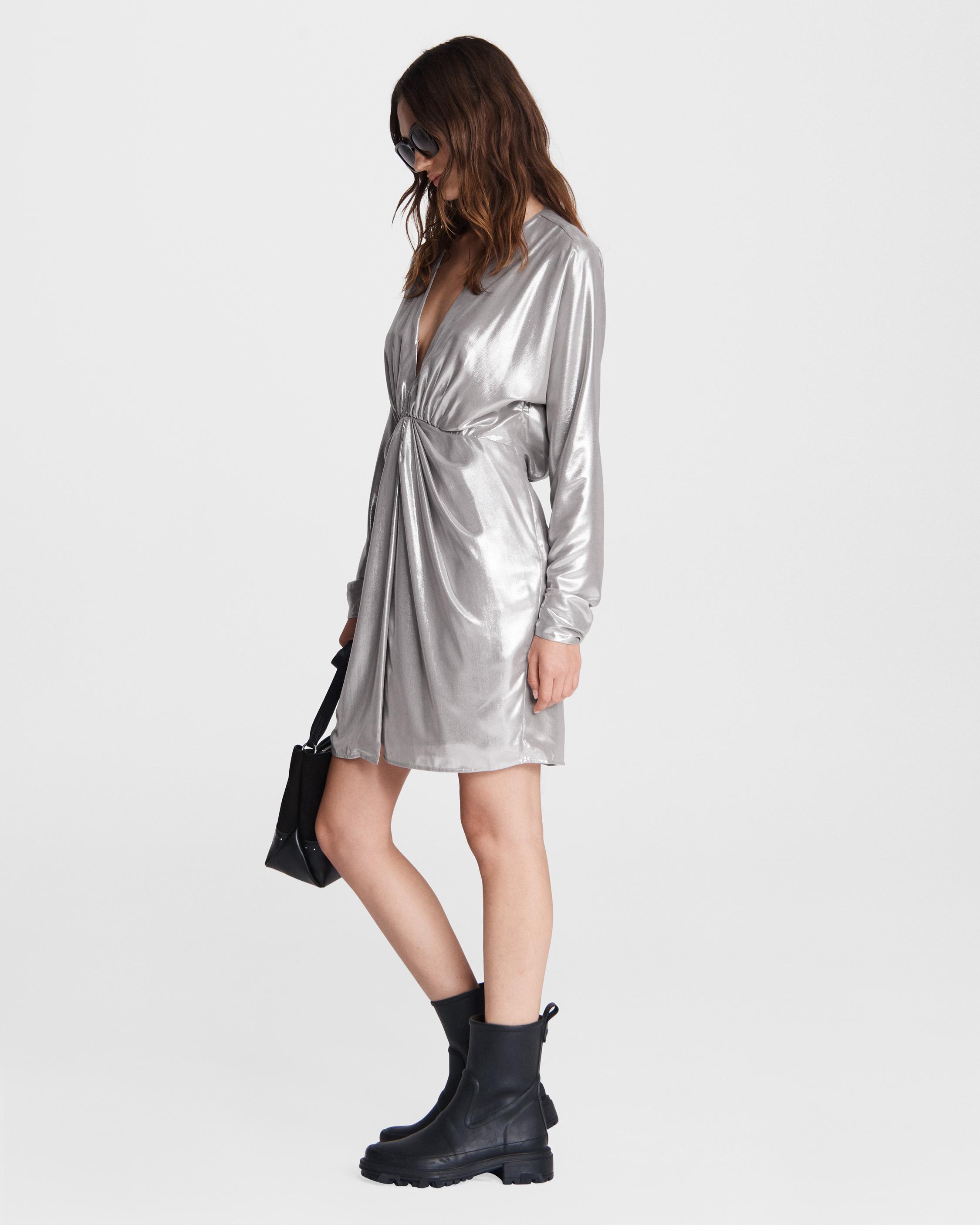 Zara long hotsell metallic dress