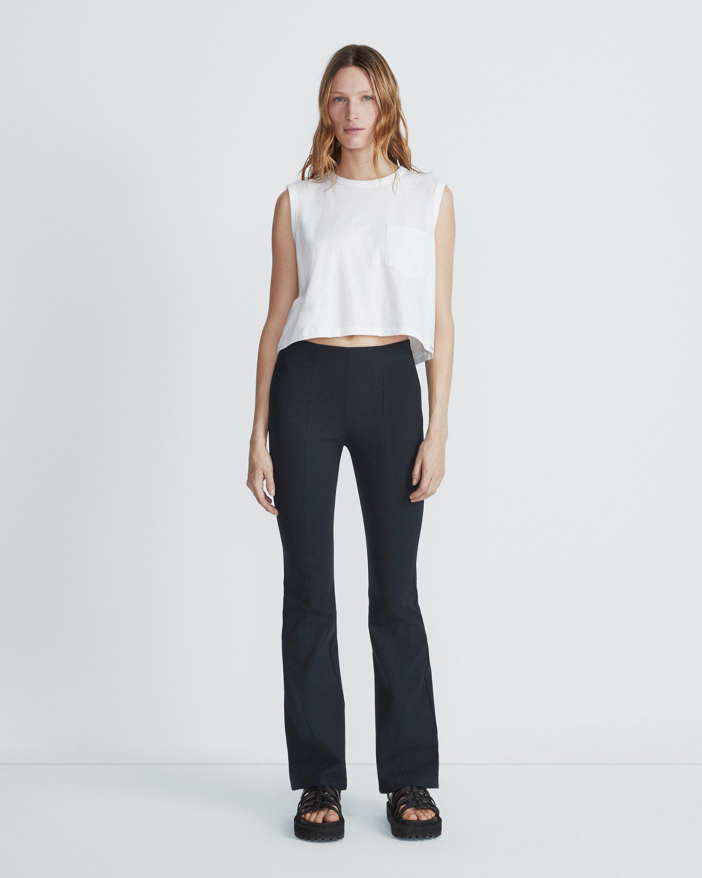 $327 Rag & Bone Women's Black Simone Mid-Rise Flare Dress Pants