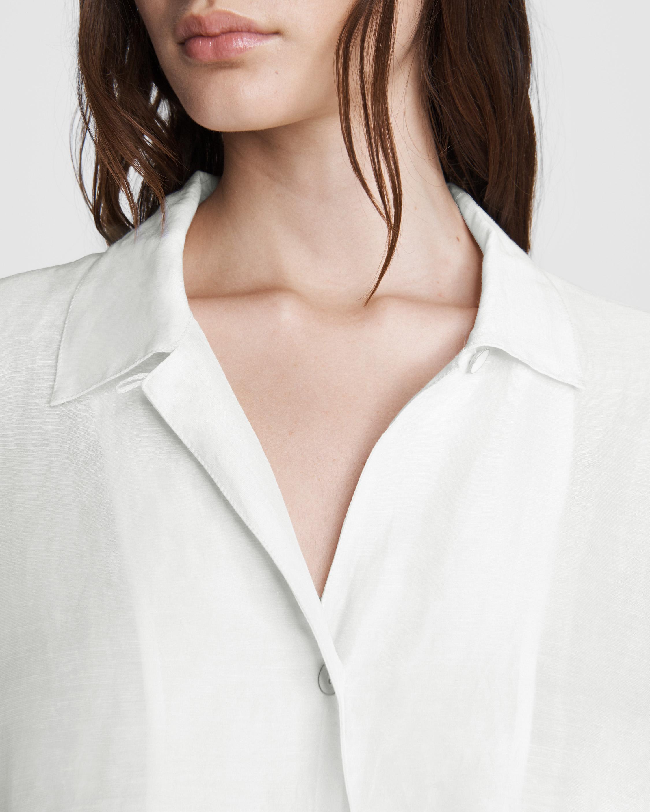 Reed Linen Blend Shirt - White