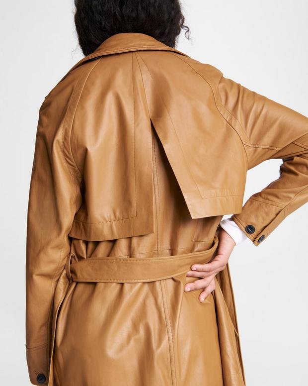 Classic Leather Trench image number 6