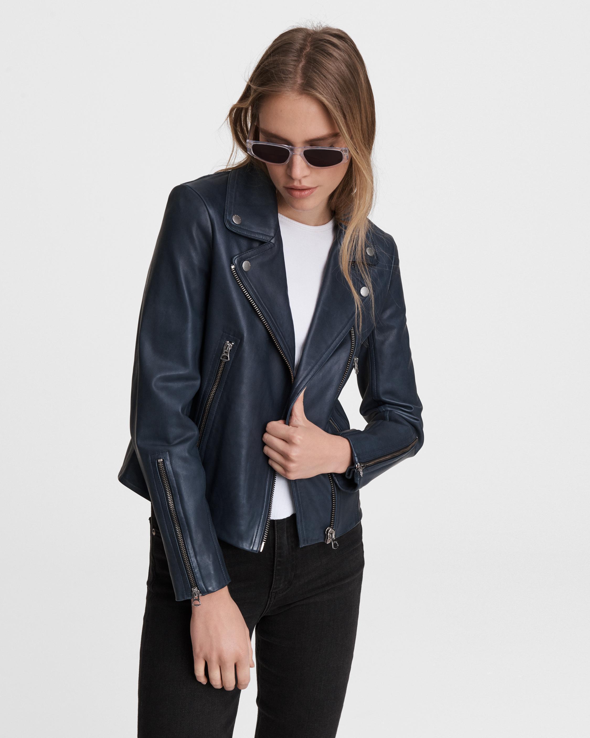 Iro navy hotsell leather jacket