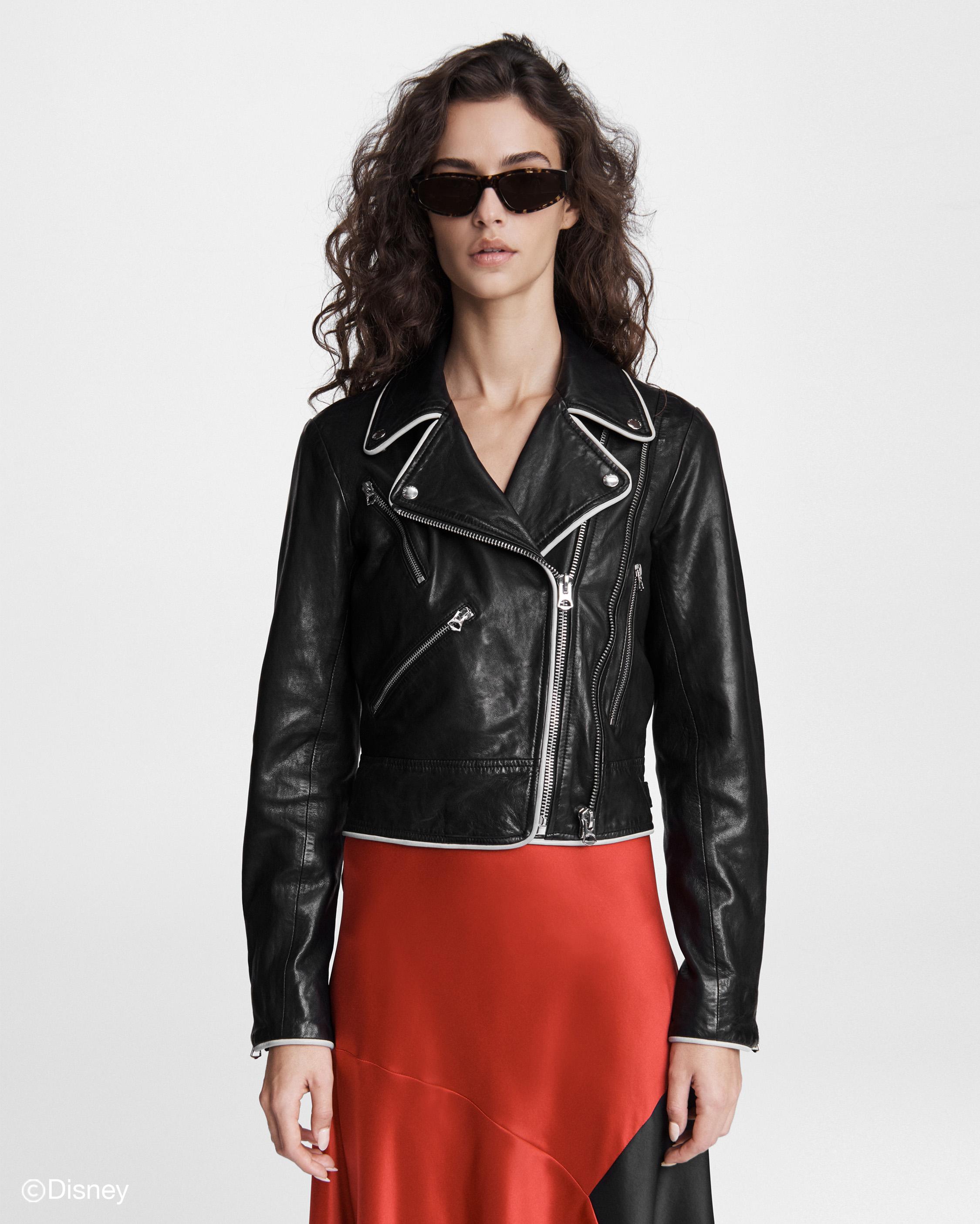 Cruella Leather Moto Jacket Black rag bone