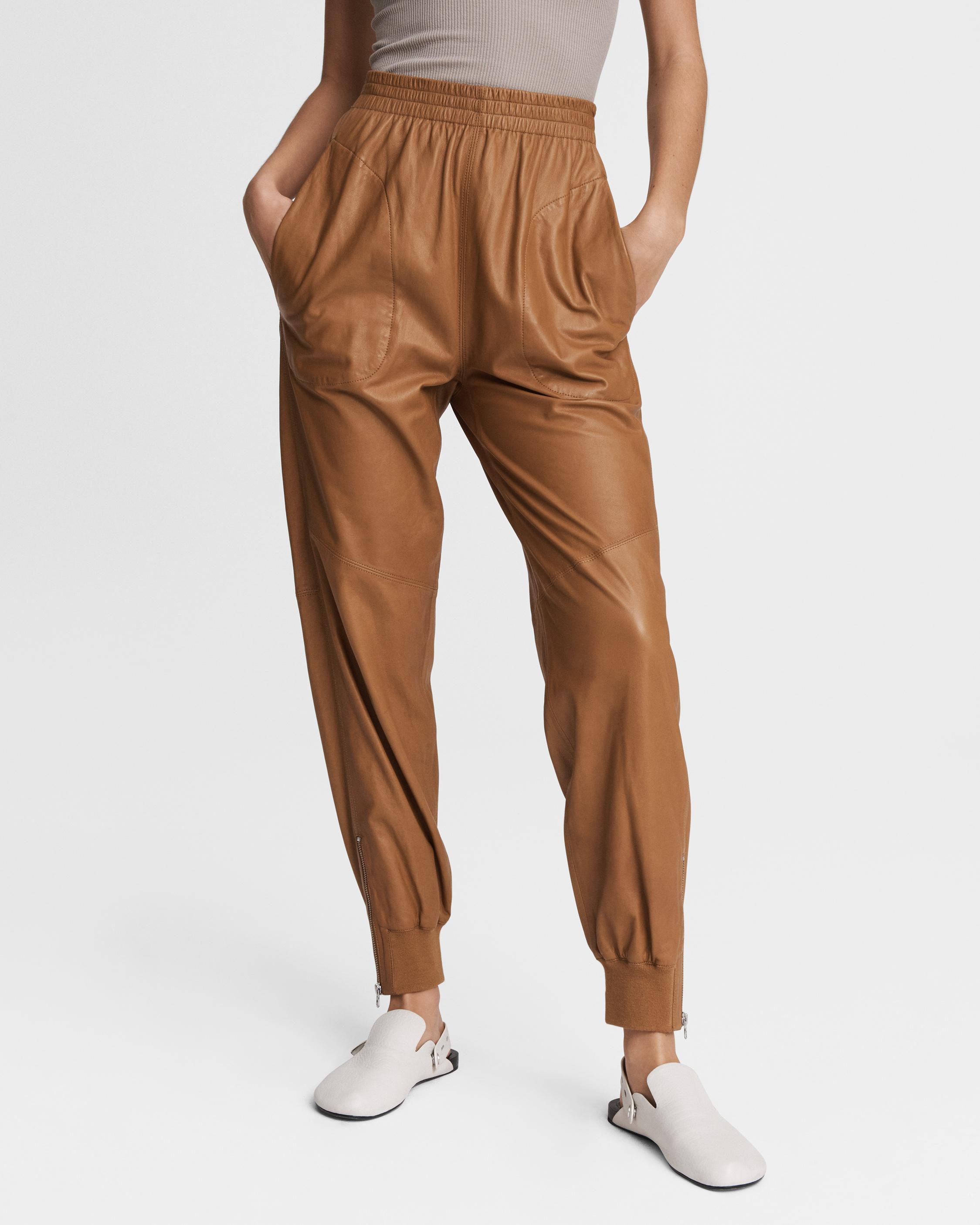 Wool And Leather Jogpants - Ready-to-Wear