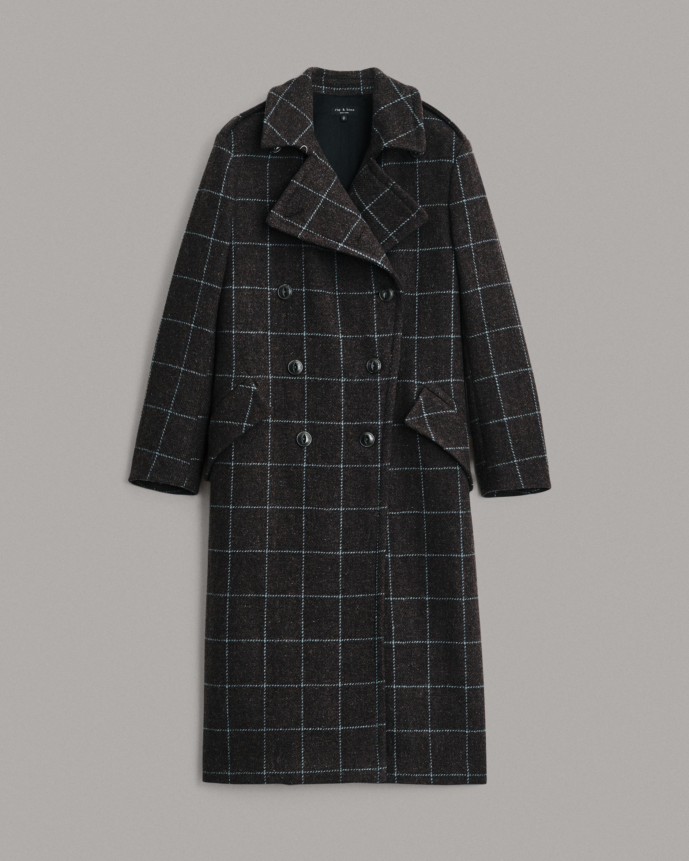 Jackie Wool Coat - Brown Windowpane | rag & bone