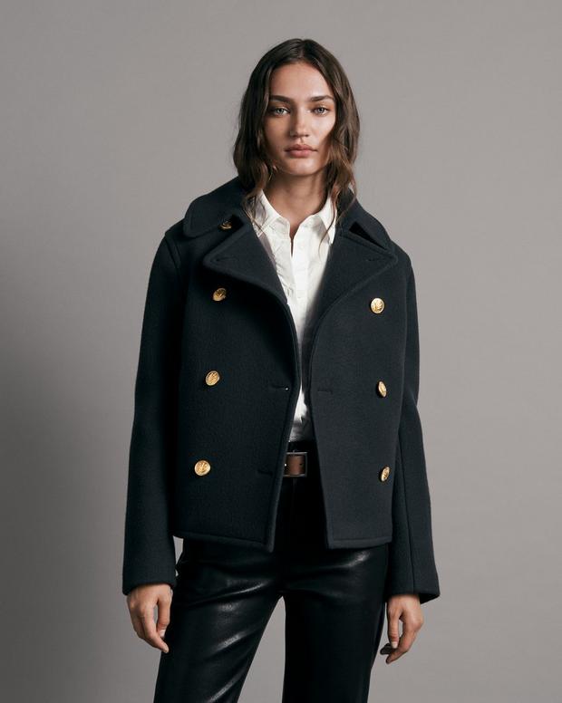 Blue Rag & Bone Alfie Wool Peacoat in Navy Womens Clothing Coats Long coats and winter coats 