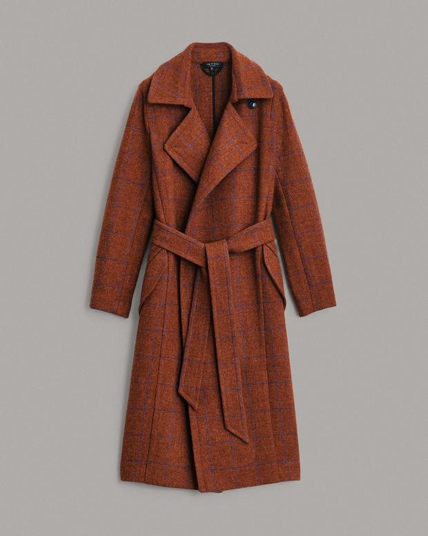 Amber Tweed Trench image number 2