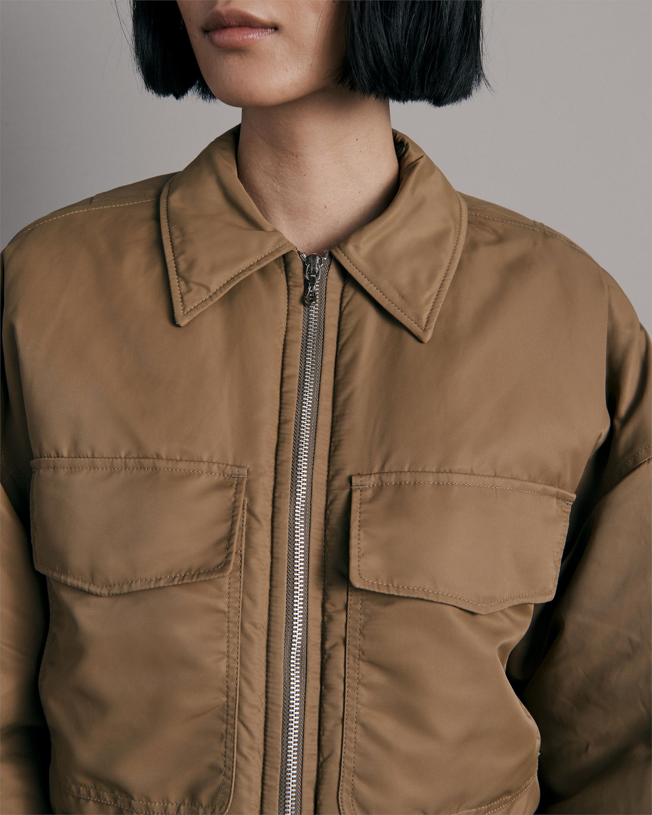 Reversible Bomber Jacket - Tan Quilted Recycled Nylon WR – s.k. manor hill