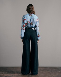 Stevie Floral Embroidery Button Down Shirt image number 5